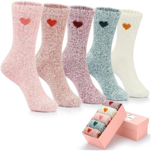 New 5 Pairs Fuzzy Soft Cozy Comfortable Socks for Women, Casual Sleep Comfy Sock - Picture 1 of 6